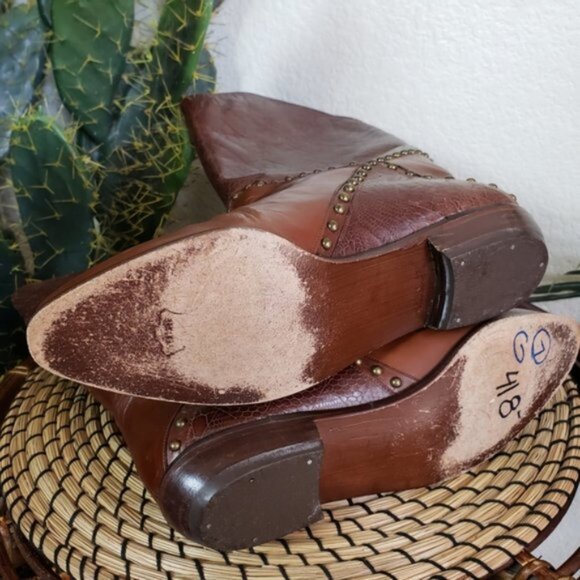Stuart Weitzman Western Bohemian Studded Leather Boots size 7 - Picture 11 of 14